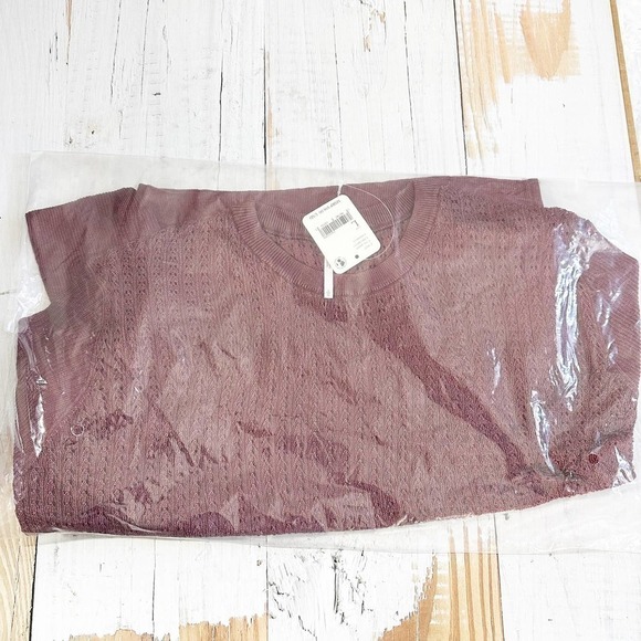Free People H2O Crew Pullover Sweater Raw Garnet Size Large - Picture 5 of 7